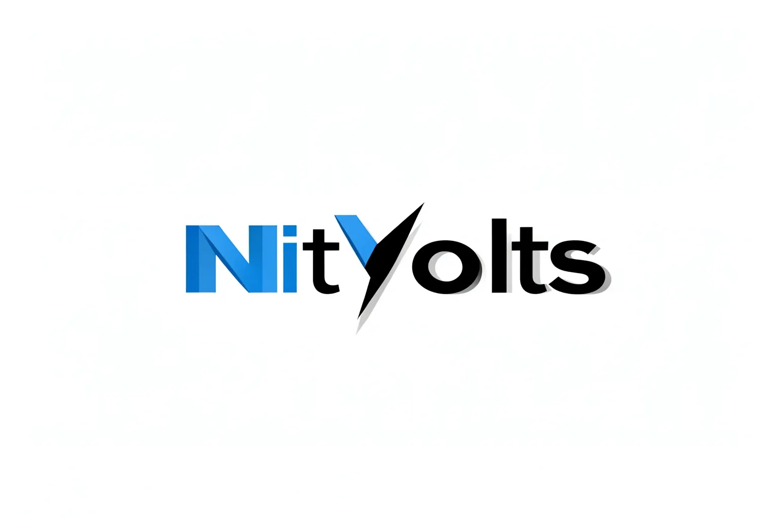 Logotipo da NitVolts com o nome da empresa e um símbolo de raio estilizado.