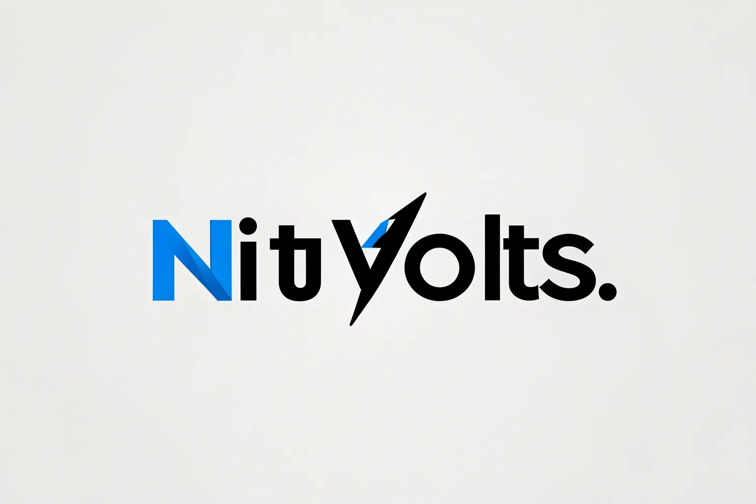 Logotipo da NitVolts com o nome da empresa em destaque e um símbolo de raio estilizado.